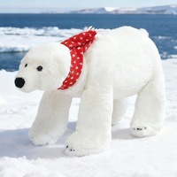 Oreiller en peluche ours polaire debout avec options de foulard, coussin de sommeil doux et cadeau de Noël