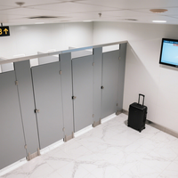 Panneaux de séparation de salle de bain en acier inoxydable, design moderne écologique, charnières dissimulées, durée de vie de 15 à 30 ans, durables, résistants au feu