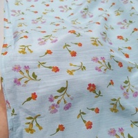 Tissu en Soie et Coton Doux et Respirant à Petites Fleurs Rouges Élégantes pour Vêtements Décontractés Féminins, Robes, Vêtements de Dame, Saris et Foulards
