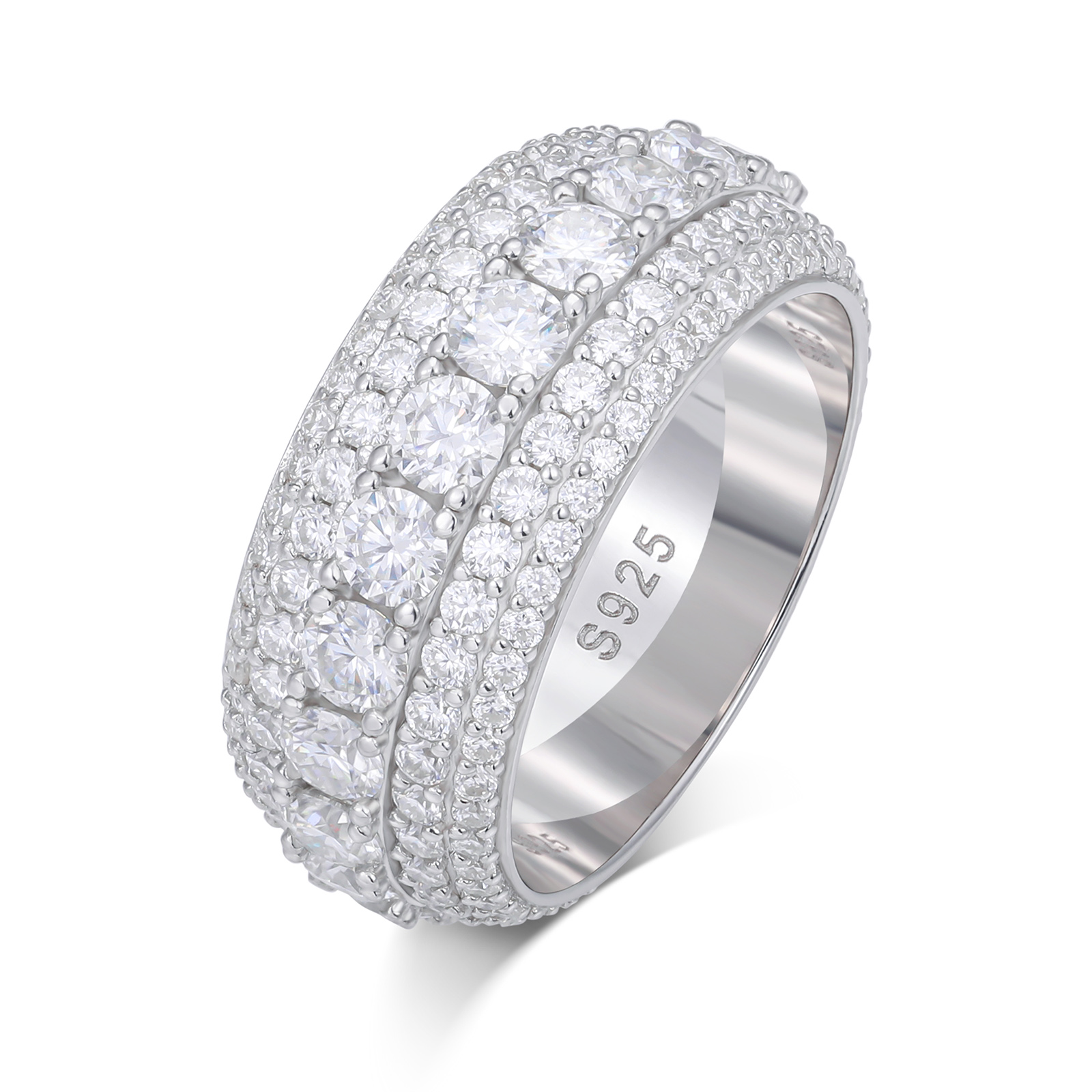 5 Row - White Gold