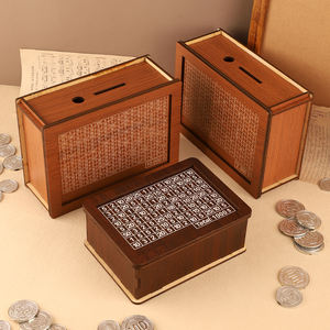 Tirelire en bois personnalisée avec numéro pour la décoration intérieure et le rangement d'argent - Product Image 2