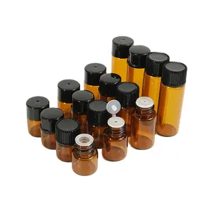 Botol Sampel Kaca Parfum Kecil 1 Ml 2Ml 3Ml 5Ml Kualitas Tinggi 1/4 Dram 5/8 Dram 1 Ml 2Ml Botol Kaca Amber Biru Jernih dengan Kotak