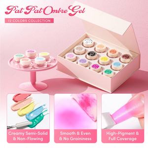 JTING 5 Effets Pat Pat Ombre Gel Polish Set Box Collection 12 Couleurs Gel Polish Multi-usages Gel Modelant Nail Art OEM - Product Image 3