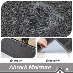 Tapis <span class=keywords><strong>de</strong></span> couloir absorbant 32x70 pouces à boucles tuftées, imprimé animal, anti-dérapant, lavable, pour patte <span class=keywords><strong>de</strong></span> chien boueuse - Product Image 4