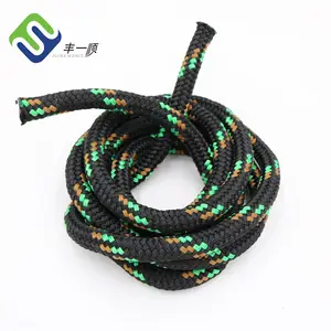 Hot bán màu đen biển đôi bện Polyester Rope 16 Mét x 220m với đầy màu sắc tracers