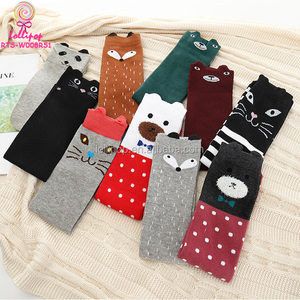 Ensemble de 10 paires de chaussettes chaudes en coton pour filles, chaussons à motif de <span class=keywords><strong>renard</strong></span>, ours et chat de dessin animé, chaussettes montantes au dessus du mollet, pour enfants de 3 à 12 ans - Product Image 2