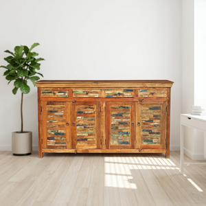 Meuble de rangement vintage en teck recyclé pour salon, meuble indien pour chambre d'hôtel ou ferme - Product Image 2