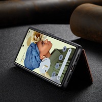 Coque de téléphone détachable Poche pour carte magnétique Portefeuille en cuir Couverture arrière pour Google Pixel 7 8 Pro 6A 6 8A 9