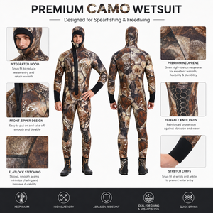 <span class=keywords><strong>Muta</strong></span> Subacquea da Uomo in Neoprene 5mm 7mm per Pesca Subacquea, Alta Qualità, con Cappuccio, per Immersione Libera, 6mm Stampa Camo, Calda per l'Inverno - Product Image 5