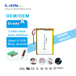 고출력 C-rate 파워 충전식 LN606090 4000mAh 3C <span class=keywords><strong>3</strong></span>.7V 리튬 폴리머 배터리 (소비자 가전용) - Product Image 1