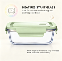 Boîte à lunch en verre résistant à la chaleur, compatible micro-ondes, anti-fuite, sans BPA, pour repas de travailleurs, stockage de fruits, avec couvercle