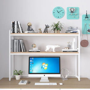 Étagère de rangement de bureau simple, bibliothèque de bureau double couche, organisateur de bureau pour étudiant, type sur pied, rectangulaire - Product Image 1
