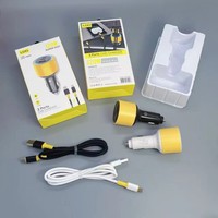 Chargeur de voiture USB+2 Type-C 120W avec câble, charge rapide, adaptateur de voiture USB Type C PD, 3 ports USB-C, charge rapide pour téléphone portable