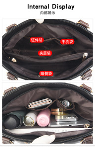 Sacs à main de créateur pour femmes, sacs fourre-tout décontractés de haute qualité avec rivets, sacs à bandoulière en cuir PU de luxe pour femmes - Product Image 6