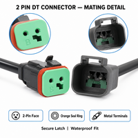 Connecteurs DT à 2 broches, faisceau de câbles mâle et femelle, contacts en alliage de cuivre, boîtier PA66, étanchéité IP67, prise étanche pour voitures