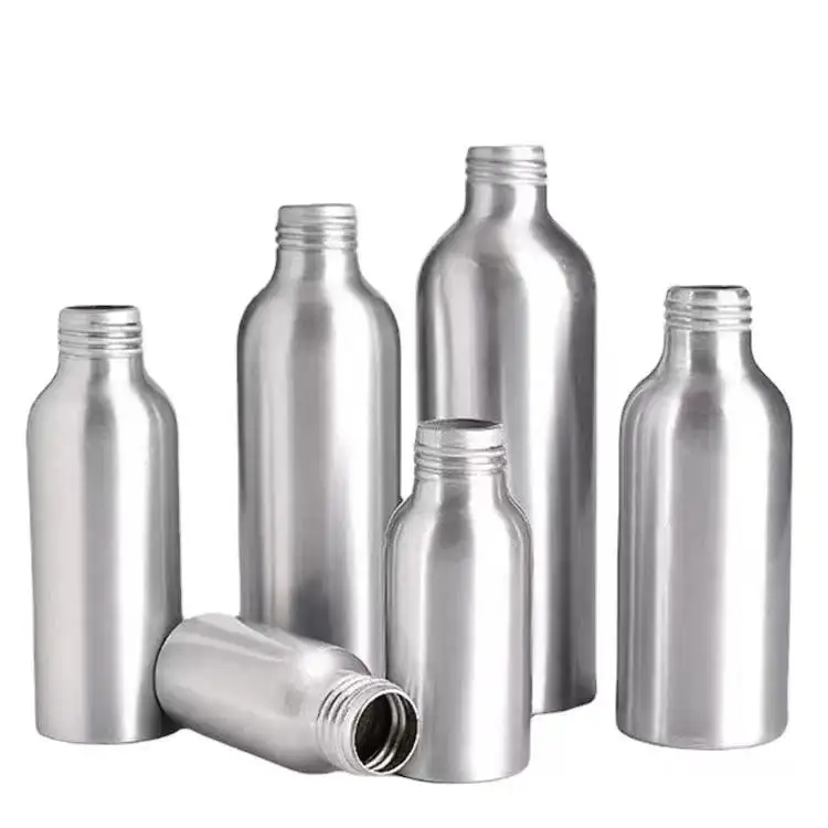 Confezione cosmetica vuota in alluminio 100ml 300ml 400ml 500ml confezione in metallo bottiglia in alluminio argento