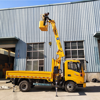 HAOY-Chargement hydraulique à télécommande avec plate-forme de remorque, grue de camion montée sur flèche télescopique de voiture de 4 tonnes
