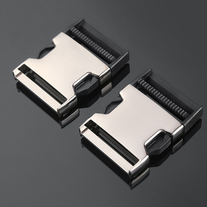 Side Release Buckle Zinc Alloy Silver Black Adjustable <b>Webbing</b> Buckle For Bags Durable Hardware Accessory Fasteners - Product Image 1