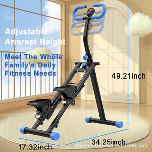 Appareil d'exercice aérobie d'intérieur en acier pour la maison, simulateur de marche/escalade avec accoudoirs réglables en hauteur - Product Image 5