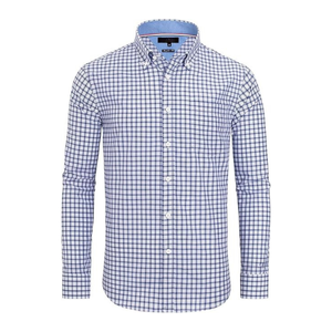 Chemise habillée à carreaux pour homme, manches longues, décontractée, tissée, haut, usine OEM pour les acheteurs en gros pour les vêtements de bureau - Product Image 1