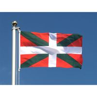 Drapeaux double face 100 % polyester style volant 3x5 pieds Prêts à être expédiés - Drapeau du Pays Basque