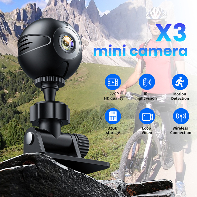 400mAh Mini Football Shape Indoor Smart Security Camera WiFi Wireless Camera with 360 View