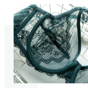 Phụ Nữ Siêu Mỏng Ren Bralette Underwire <span class=keywords><strong>Push</strong></span> <span class=keywords><strong>up</strong></span> Cộng Với Kích Thước Lớn Top Bh Mùa Hè 34 36 38 40 Abcd <span class=keywords><strong>Cup</strong></span> Trong Suốt Bras - Product Image 5