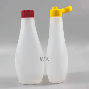 Toptan plastik Ldpe sıkılabilir şişe ketçap bal sıcak sos şişesi Flip Top Cap ile