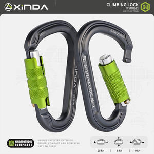 Mosquetón de escalada Xinda Climbing Lock HH8136TN con bloqueo automático en forma de pera, de aleación de aluminio, para montañismo y escalada en roca. - Product Image 4