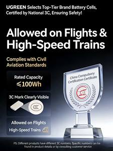 UGREEN พาวเวอร์แบงค์ 20000mAh พร้อมสายชาร์จในตัว รองรับการชาร์จเร็ว 130W PD สำหรับแล็ปท็อป สมาร์ทโฟน และแท็บเล็ต - Product Image 6