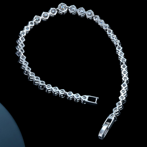 Pulsera de tenis de plata de ley 925 con moissanita de 0.5 ct, corte brillante, certificado GRA, 18.2 cm, joyería hip hop, regalo para hombres y mujeres - Product Image 4