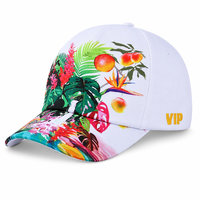 Gorras de Béisbol Personalizadas al por Mayor, Impresión Digital Premium, Diseño Floral Tropical Ajustable, para Vacaciones de Verano y Playa