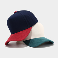 Nouvelle conception de casquette de baseball à 5 panneaux, avec logo brodé 3D personnalisé, de haute qualité, visière en daim bicolore, casquette trucker unisexe