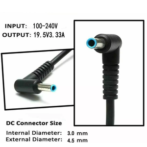 Adaptador para portátil de 65W, <span class=keywords><strong>cable</strong></span> de alimentación para cargador de portátil 19,5 V 3.33A para HP Pavilion 710412-001, adaptador de CA de punta azul 4,5*3,0 para portátil - Product Image 4