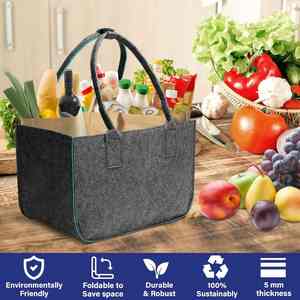 Large Detachable Design Foldable Felt Shopping Bag Functional Carry Firewood Bag - Product Image 2