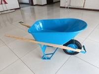 Herramientas de jardín agrícola de construcción Carretilla de rueda de acero resistente Carretilla de mano Mango de madera cuadrado Carretilla de acero