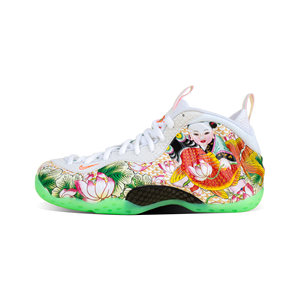 Zapatillas de baloncesto Nike Foamposite One unisex blancas de verano con parte superior sintética, suela de goma y entresuela de EVA - Product Image 1