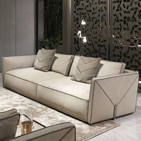 Canapé de luxe sur mesure, canapé en cuir italien haut de gamme, combinaison moderne minimaliste, canapé en cuir de première qualité, peau de vachette