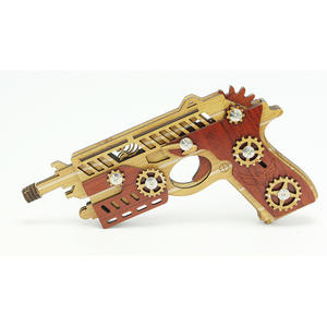 Modelo de Madera Realista para Armar, Pistola de Goma de 4 Disparos, Rompecabezas 3D Falcon, Juguete Hecho a Mano - Product Image 3