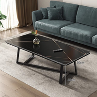 Grande table basse moderne pieds antidérapants avec cadre en métal table centrale stable pour bureau à domicile ou salle d'accueil