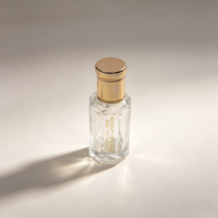 Flacon en verre octogonal transparent pour huile de parfum Oud Arabe Attar, 3ml, 6ml, 12ml, avec logo personnalisé et coffret cadeau