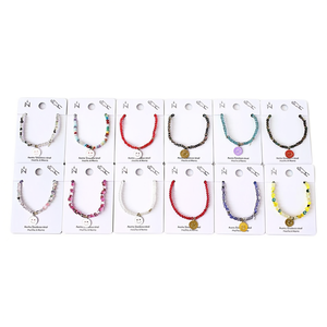 Braccialetto Elastico in Cristallo con Faccina Sorridente, Pulsera 3cm, Bracciali Charm alla Moda - Product Image 1