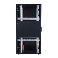 Armoire de serveur sur pied en acier noir 19 pouces, haute capacité, 42U 600*1000mm, avec porte perforée 45U, 22U, 4U, deux niveaux