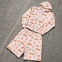 Ensemble de survêtement unisexe à capuche de couleur unie, deux pièces, coupe ample, décontracté, sportif, impression numérique DTG, vente en gros personnalisée