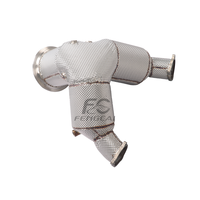 Collecteur d'échappement haute performance 200 cellules pour Audi S4 S5 3.0T B9.5 2019-2024 en acier inoxydable 304 avec isolation thermique – Amélioration du tuyau de descente