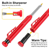 Crayon marqueur industriel DIY OEM/ODM, outils de marquage, mines de recharge, taille-crayon intégré, crayon marqueur mécanique à pointe longue pour trous profonds, 6