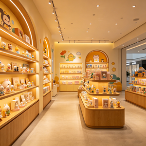 ชั้นวางตุ๊กตาการ์ตูนแบบใหม่พร้อมไฟ ชั้นวางของเล่นเด็กสำหรับร้านค้า โรงงานผลิตเฟอร์นิเจอร์โชว์โมเดลเลโก้ตามสั่ง - Product Image 1