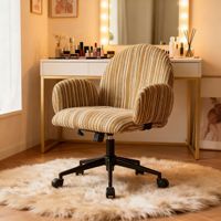 Chaise de coiffeuse pour chambre de fille, chaise ergonomique confortable, chaise de bureau avec dossier réglable en hauteur, chaise d'ordinateur en acier pour usage domestique