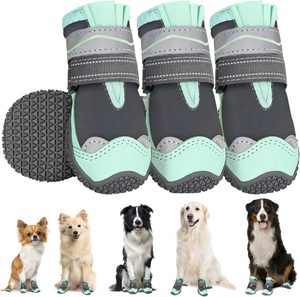 Wholesale Winter Waterproof Dog Boots PU Material Non-Slip Reflective Solid Pattern Fashion Pet Shoes & <b>Socks</b> <b>Hot</b> Sales - Product Image 1