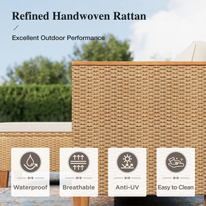 डौऊ फैशन आउटडोर संयोजन लाउंज सोफे आरामदायक विकर रतन गार्डन छोटे पाश फर्नीचर सोफे सेट - Product Image 3